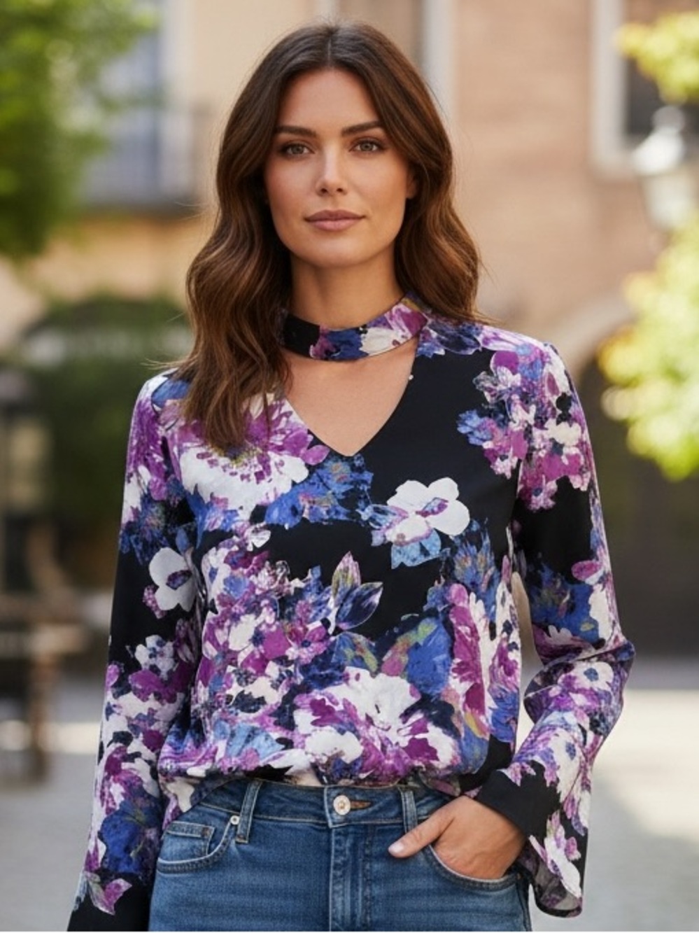 🆕The Limited Blouse NWT$69 Floral Low Cut Keyhole